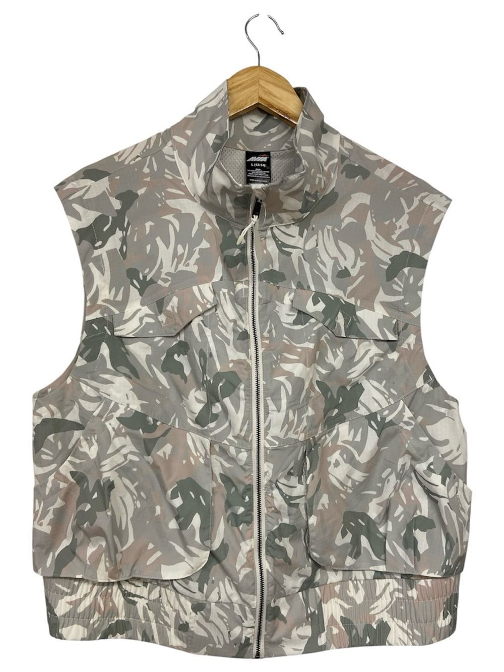 Avia Women's Green Midnight Blokecore Camo Hiking Trail Cargo Vest Size Large